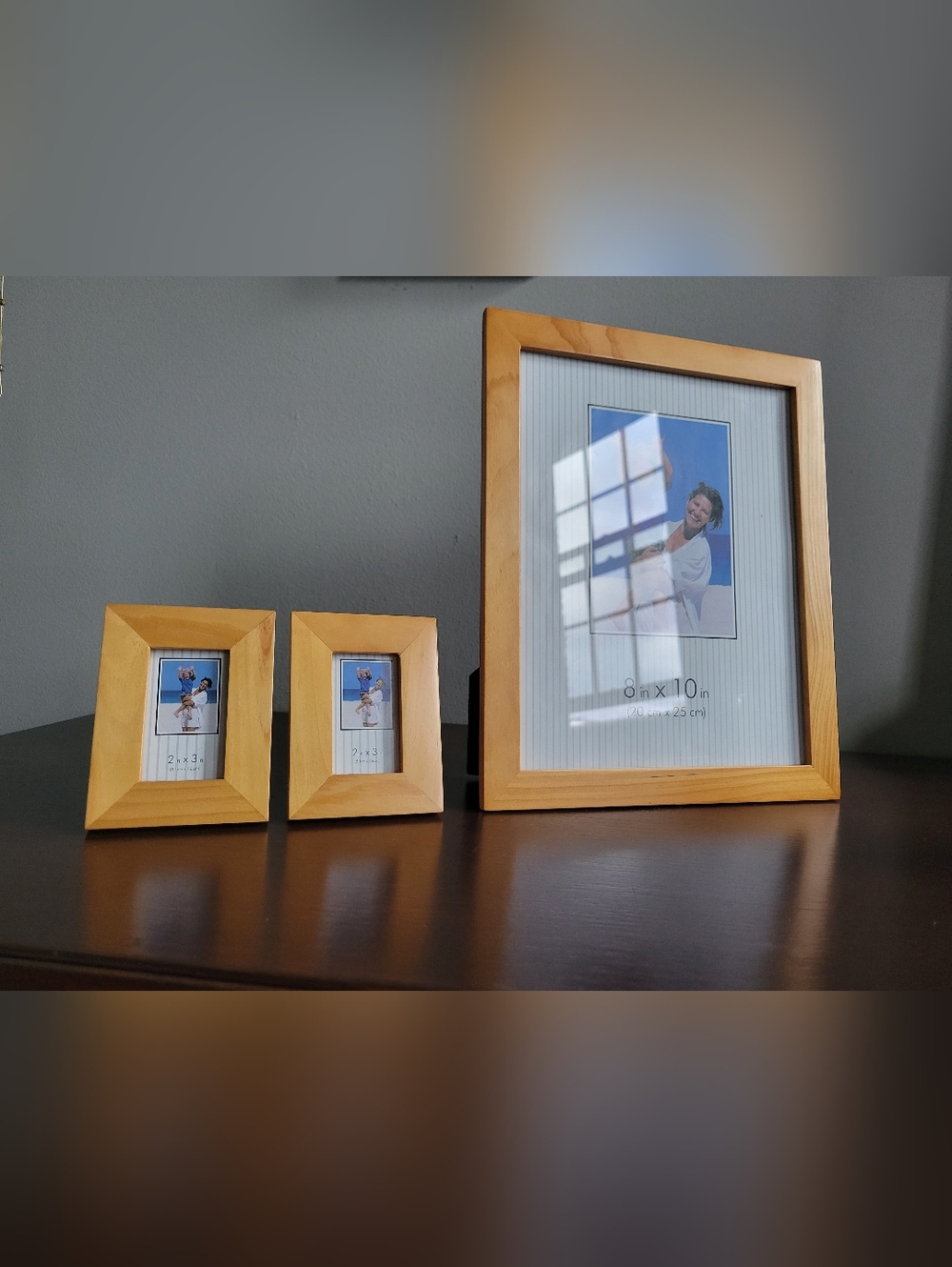 Pine Wood Y2K Modern Picture Frames, Set of 3